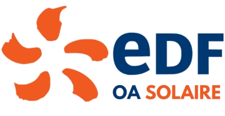 Logo EDF OA pour contrat de revente électricité installation de panneaux photovoltaïques